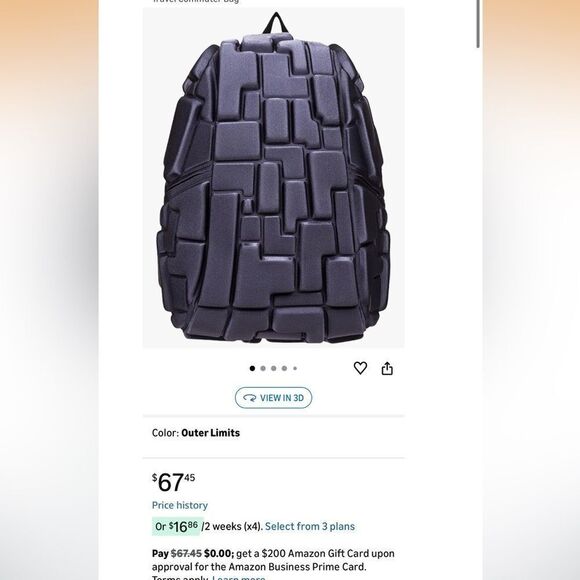 Navy Blue Geometric Men\'s Backpack by Mad Pax main image 4
